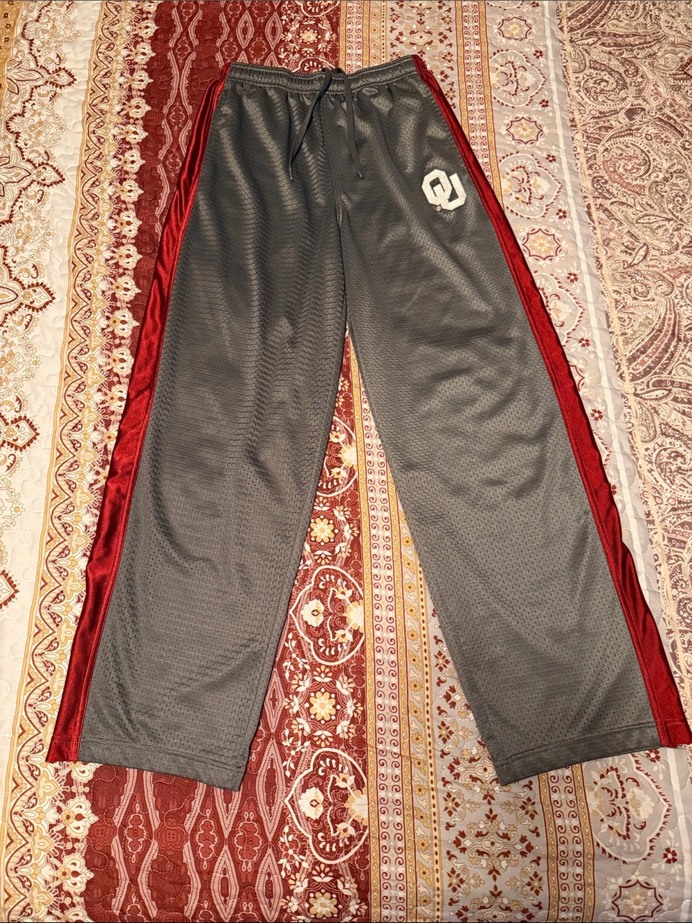 Retro OU Logo Gray & Crimson Athletic Joggers